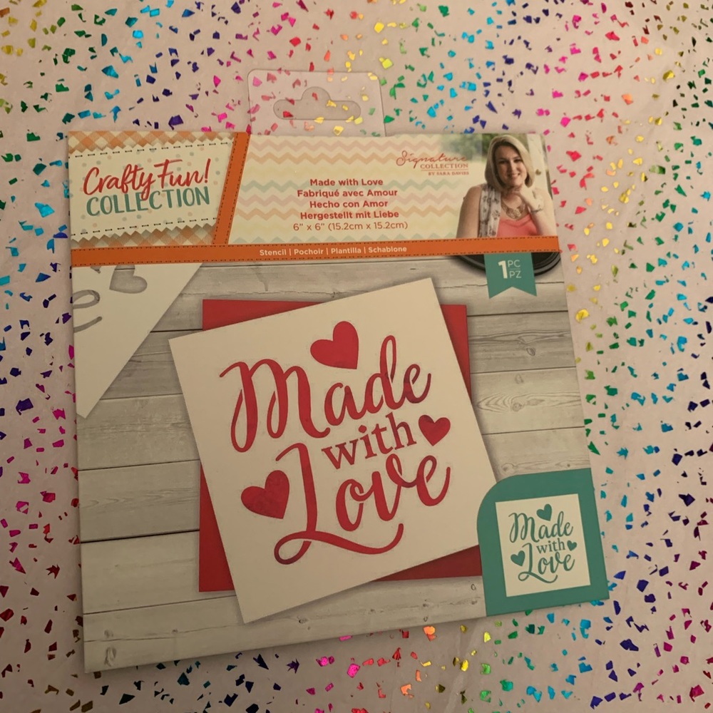 NWOT Made With Love Signature Collection Stencil-Fun card making, scrapbooking